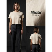 Pod Yeni Tarzıyla Ew People Crop Top T-Shirt