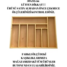 Ayfiwood 50X35 cm Masif Ahşap Kaşıklık Çekmece Içi Yemek Takımı ve Servis Gereçleri Düzenleyici Organizer