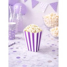 Borapack Popcorn Kutusu Mor Çizgili 8 Adet