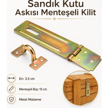 Badem10 Sandık Kutu Askısı 35 Lik Menteşeli Kilit Tosba Kilit Asma Kilit Aparatı