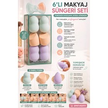 Makri Home Pastel Mint 6'lı Makyaj Süngeri Seti – 4 x 6 cm