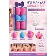Makri Home Pastel Candy 6'lı Makyaj Süngeri Seti – 4 x 6 cm