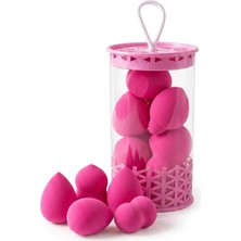 Makri Home Mini Boy 8'li Koyu Pembe Makyaj Süngeri Seti- 2 cm x 3 cm Makyaj Uygulama Süngeri