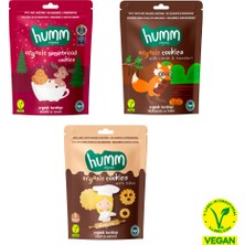 Humm Organic Organik Vegan Zencefilli Keçiboynuzlu Tahinli Kurabiyeler Atıştırmalık Paketi - 3 Adet (3 Çeşit)
