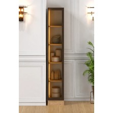 Fly Mobilya 30 cm Ledli Brown Çok Amaçlı Boy Dolabı, Çok Amaçlı Dolap