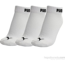 Puma Quarter-V Unisex 3'lü Çorap 88749802 Beyaz Renk Esnek Yapı ile Gün Boyu Rahatlık