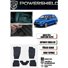 POWERSHIELD Skoda Fabia 2015-2020 Uyumlu Araca Özel Premium 5D Havuzlu Oto Paspas Takımı
