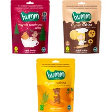Humm Organic Organik Vegan Zencefilli Tahinli Ballı Kinoalı Kurabiyeler Atıştırmalık Paketi - 3 Adet (3 Çeşit)