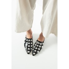 Duxal Shoes Bianca Kadın Rugan Trok Detaylı Sivri Burun Terlik