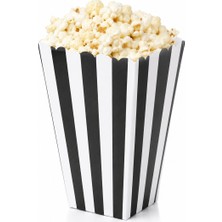 Borapack Popcorn Kutusu Siyah Çizgili 8 Adet