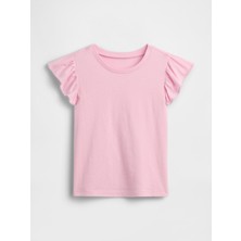 Gap Kız Bebek Pembe Flutter Sleeve T-Shirt