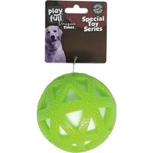 Pazarcan Işıklı Üçgen Desenli Plastik Top Oyuncağı 7,5 cm Yeşil