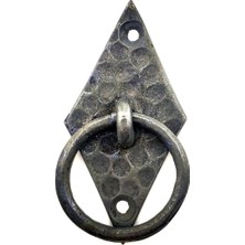 Mudanis Antika Tarz Dekoratif Pirinç Dik Baklava Halka , Mobilya Kulbu - 82X41 Mm, Oksit