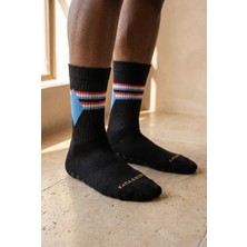 Bony Socks Unisex Çizgili Padel Soket Çorap Siyah