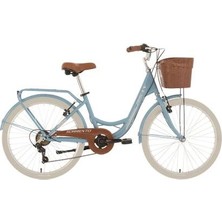 Bisan Sorrento-S Kadın Şehir Bisikleti 36CM V 24 Jant 7 Vites Bebe Mavi Silver