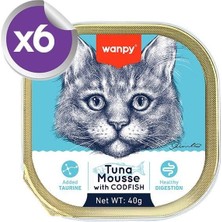 Wanpy Ton Balıklı ve Morina Balıklı 40 gr  Alutray Yetişkin Konserve Kedi Maması