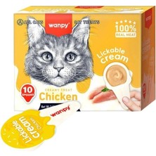 Wanpy Tavuklu 10X16 gr Kaşık Krema Kedi Ödül Maması