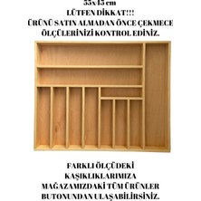 Ayfiwood 55X 45 cm Masif Ahşap Kaşıklık Çekmece Içi Yemek Takımı ve Servis Gereçleri Düzenleyici Organizer