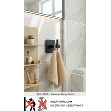 Riya Home Ev & Dekorasyon Siyah Kare Havluluk Metal Paslanmaz