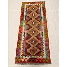 Afgan Halı El Dokuma Afgan Kilim Kök Boya Çift Taraflı Kullanım 84 x 198 cm