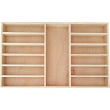 Ayfiwood 65X40 cm Masif Ahşap Kaşıklık Çekmece Içi Yemek Takımı ve Servis Gereçleri Düzenleyici Organizer