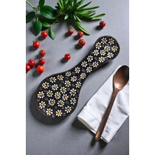 Evanilife Seramik El Işçiliği Papatya Kaşık Altlığı Kepçe Altlığı Kaşıklık Kirli Kaşıklık