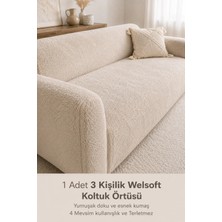 Btf Home Yumuşacık Welsoft Lastikli 3 Kişilik Koltuk Örtüsü Kaymaz Esnek ve Yıkanabilir Koltuk Kılıfı