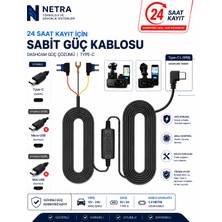 Netra Teknoloji Güvenlik Park Modu Kablosu Type-C Araç Içi Kamera Park Modu Akü Bağlantı Kablosu (24 Saat Kayıt) Botslab,70MAİ ,DDPAI ,Torima Tüm Kameralara Uyumlu