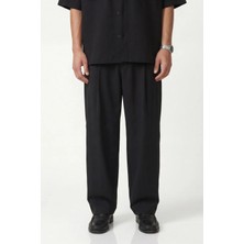 Vamos Süper Baggy Fit Esnek Kumaş Pantolon Siyah