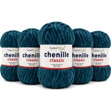 Lanaprime Şönil Kadife İplik (Chenille Classic) Amigurumi ipi - 5 Yumak - 534 Petrol