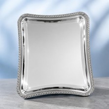 Özel Home Dgn Başak Model Gümüş Renk Italyan Sunum Tepsisi 21X18,5 cm