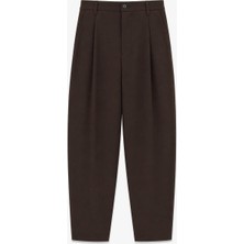 Vamos Süper Baggy Fit Esnek Kumaş Pantolon Kahve