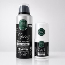 Eyüp Sabri Tuncer Erkek Active Deodorant 200 ml Sprey + 75 ml Roll On Set Etkili Koku