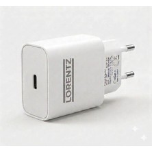 Lorentz 20W Tek Portlu Hızlı Şarj Cihazı, 1xusb-C, Beyaz, LR07