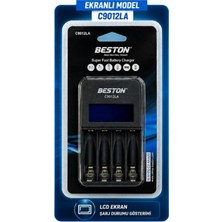 Beston C9012LA Aa/aaa 4'lü Ekranlı Pil Şarj Cihazı
