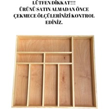 Ayfiwood 50X 45 cm Masif Ahşap Kaşıklık Çekmece Içi Yemek Takımı ve Servis Gereçleri Düzenleyici Organizer