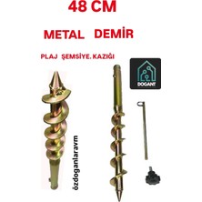 Empressco Burgulu Metal Sıkma Aparatlı Plaj Şemsiyesi Kazığı, Dayanıklı ve Pratik Kullanım