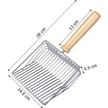 Svgpt Metal Kedi Kumu Temizleme Küreği - Ergonomik Ahşap Saplı