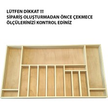 Ayfiwood Masif Ahşap Kaşıklık 80X45 Cm. Mutfak Çekmece Düzenleyici Organizer Ahşap Kaşıklık