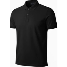 Pazarcan Erkek Pike Kumaş Düğmeli Yaka Regular Günlük Kısa Kol Tişört T-Shirt - Siyah