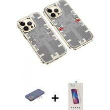 Pileli Store Pilelistore™ iPhone 13 Pro Max Kılıf Ufuk Doku Prime - Siyah Joko 5d Cam + Renkli Kamera Lens Koruma Cam - Mı