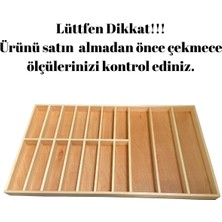 Ayfiwood 80X45 cm Kaşıklık Doğal Ahşap Kaşıklık ve Servis Gereçleri Düzenleyici Organizer