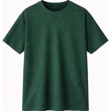 Vamos Fitilli Oversize Tişört Yeşil