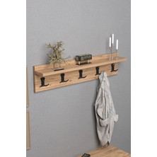 Reyo Falez Askılık Duvar Elbise Askılığı Portmanto 80 cm Ceviz