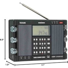 Csmtex Tecsun H501 Dijital Dünya Bandı Am/fm Ssb Alıcılı, ve Mp3 Çalarlı Kısa Dalga Uzun Dalga Radyo