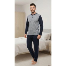 Yalova İç Giyim %100 Pamuklu Jakarlı Süprem Erkek Pijama Takım 1004