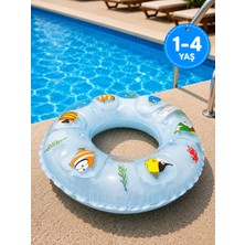 Lutara 50CM(1-4YAŞ) Çift Boğumlu Yüksek Kalite Pvc Den Üretilmiş Balık Desenli Şişme Çocuk( Bebek) Deniz Simidi Deniz,yaz,güneş