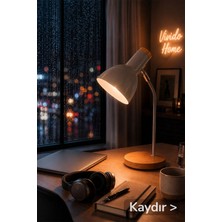 Vivido Home Ahşap Nordic Gri Masa Lambası