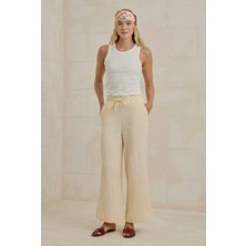 Müslin Bol Paça Pantolon Kemik