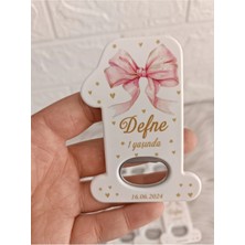 Lecatte 20 Adet Pembe Fiyonklu 1 Rakamlı Açacak Magnet Doğum Günü Yenidoğan Hediyelikleri